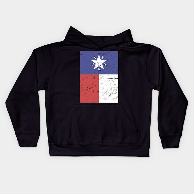 Retro Style Texas Flag Kids Hoodie by MeatMan